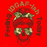 Feeling IDGAF-ish Today Army Print Hair Bun Skull Santa Hat thumb 1