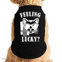 Feeling Luck Cat With Pistol Gun Doggie Tank thumb 0