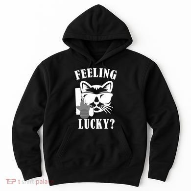 Feeling Luck Cat With Pistol Gun Hoodie