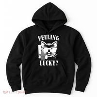 Feeling Luck Cat With Pistol Gun Hoodie thumb 0