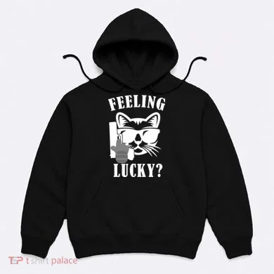 Feeling Luck Cat With Pistol Gun Hoodie