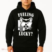 Feeling Luck Cat With Pistol Gun Hoodie thumb 2