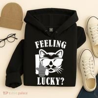 Feeling Luck Cat With Pistol Gun Hoodie thumb 4