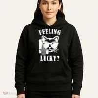 Feeling Luck Cat With Pistol Gun Hoodie thumb 5