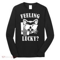 Feeling Luck Cat With Pistol Gun Long Sleeve Shirt thumb 0