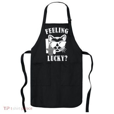 Feeling Luck Cat With Pistol Gun Apron