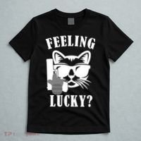 Feeling Luck Cat With Pistol Gun T-Shirt thumb 5