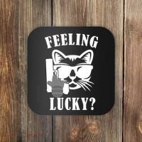 Feeling Luck Cat With Pistol Gun Coaster thumb 0