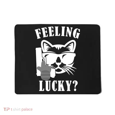Feeling Luck Cat With Pistol Gun Mousepad