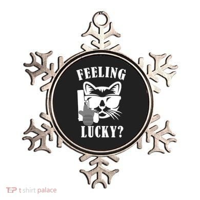 Feeling Luck Cat With Pistol Gun Ornament