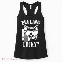 Feeling Luck Cat With Pistol Gun Women's Tank Top thumb 0