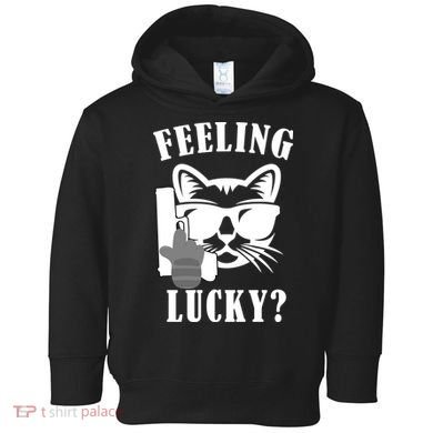 Feeling Luck Cat With Pistol Gun Toddler Hoodie