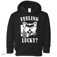 Feeling Luck Cat With Pistol Gun Toddler Hoodie thumb 0