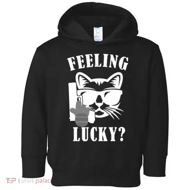 Feeling Luck Cat With Pistol Gun Toddler Hoodie