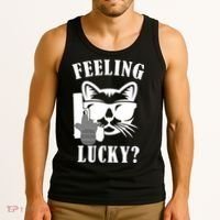 Feeling Luck Cat With Pistol Gun Tank Top thumb 3