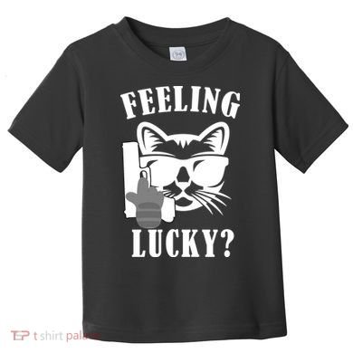 Feeling Luck Cat With Pistol Gun Toddler T-Shirt
