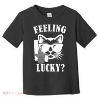 Feeling Luck Cat With Pistol Gun Toddler T-Shirt thumb 0