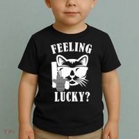 Feeling Luck Cat With Pistol Gun Toddler T-Shirt thumb 2