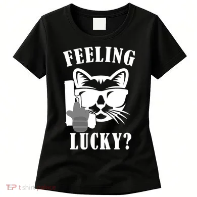 Feeling Luck Cat With Pistol Gun Women's T-Shirt