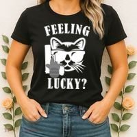 Feeling Luck Cat With Pistol Gun Women's T-Shirt thumb 2