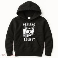 Feeling Luck Cat With Pistol Gun Kids Hoodie thumb 0