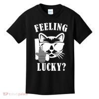 Feeling Luck Cat With Pistol Gun Kids T-Shirt thumb 0