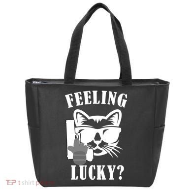 Feeling Luck Cat With Pistol Gun Tote Bag