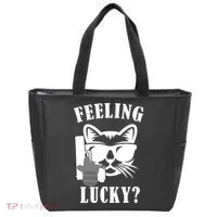 Feeling Luck Cat With Pistol Gun Tote Bag thumb 0