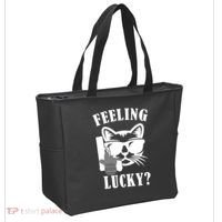 Feeling Luck Cat With Pistol Gun Tote Bag thumb 2