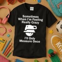 Feeling Really Crazy I'll Only Measure Once  Kids T-Shirt thumb 3