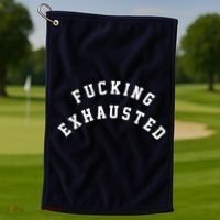 Fucking Exhausted Funny Humor Golf Towel thumb 1