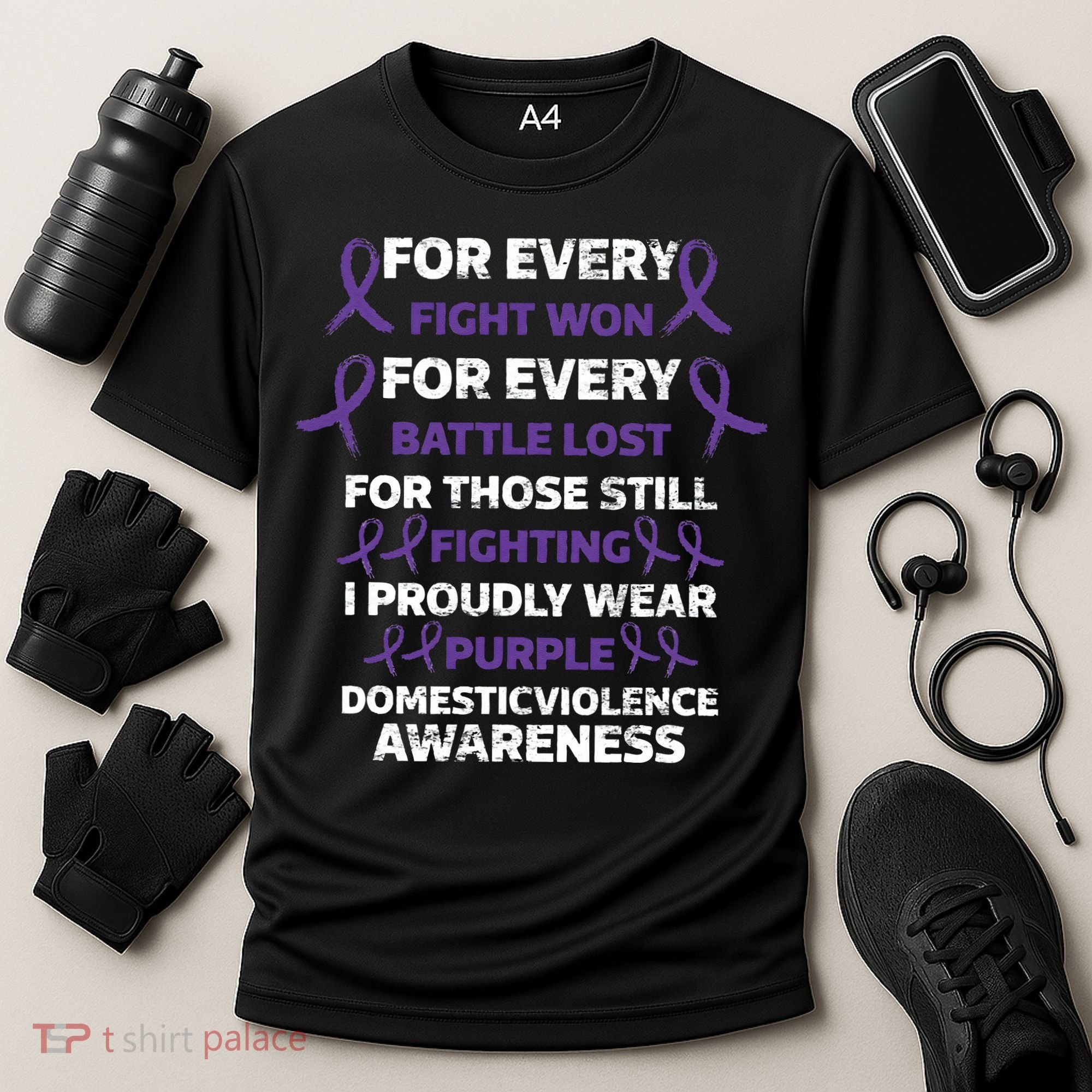 For Every Fight Won Domistic Violence Awareness Domestic V Cooling Performance Crew T-Shirt