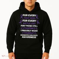 For Every Fight Won Domistic Violence Awareness Domestic V Hoodie thumb 2