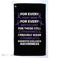 For Every Fight Won Domistic Violence Awareness Domestic V Golf Towel thumb 0