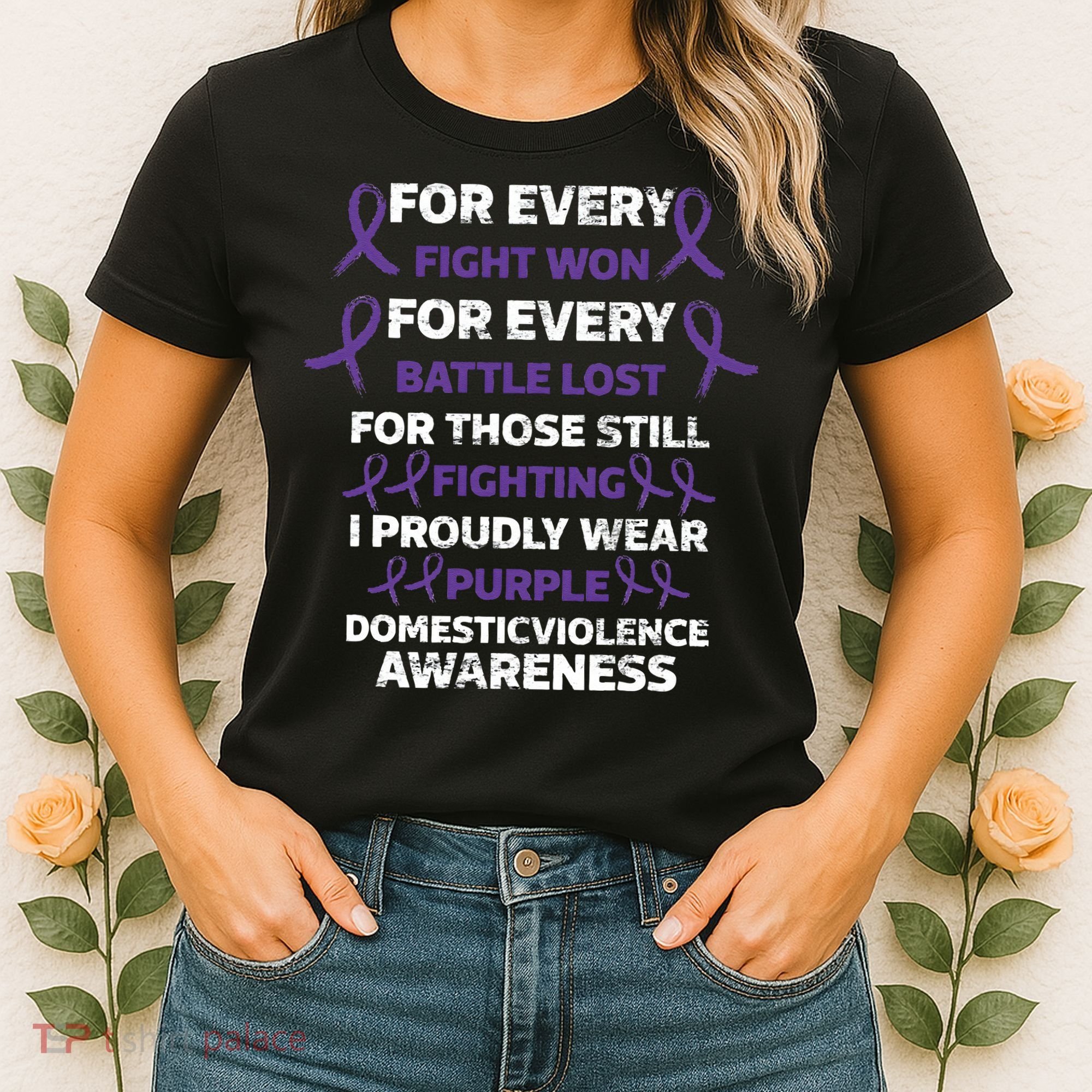 For Every Fight Won Domistic Violence Awareness Domestic V Women's T-Shirt