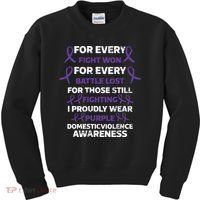 For Every Fight Won Domistic Violence Awareness Domestic V Kids Sweatshirt thumb 0