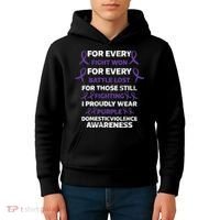 For Every Fight Won Domistic Violence Awareness Domestic V Kids Hoodie thumb 4