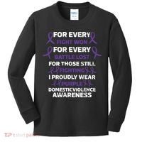 For Every Fight Won Domistic Violence Awareness Domestic V Kids Long Sleeve Shirt thumb 0