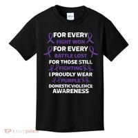 For Every Fight Won Domistic Violence Awareness Domestic V Kids T-Shirt thumb 0