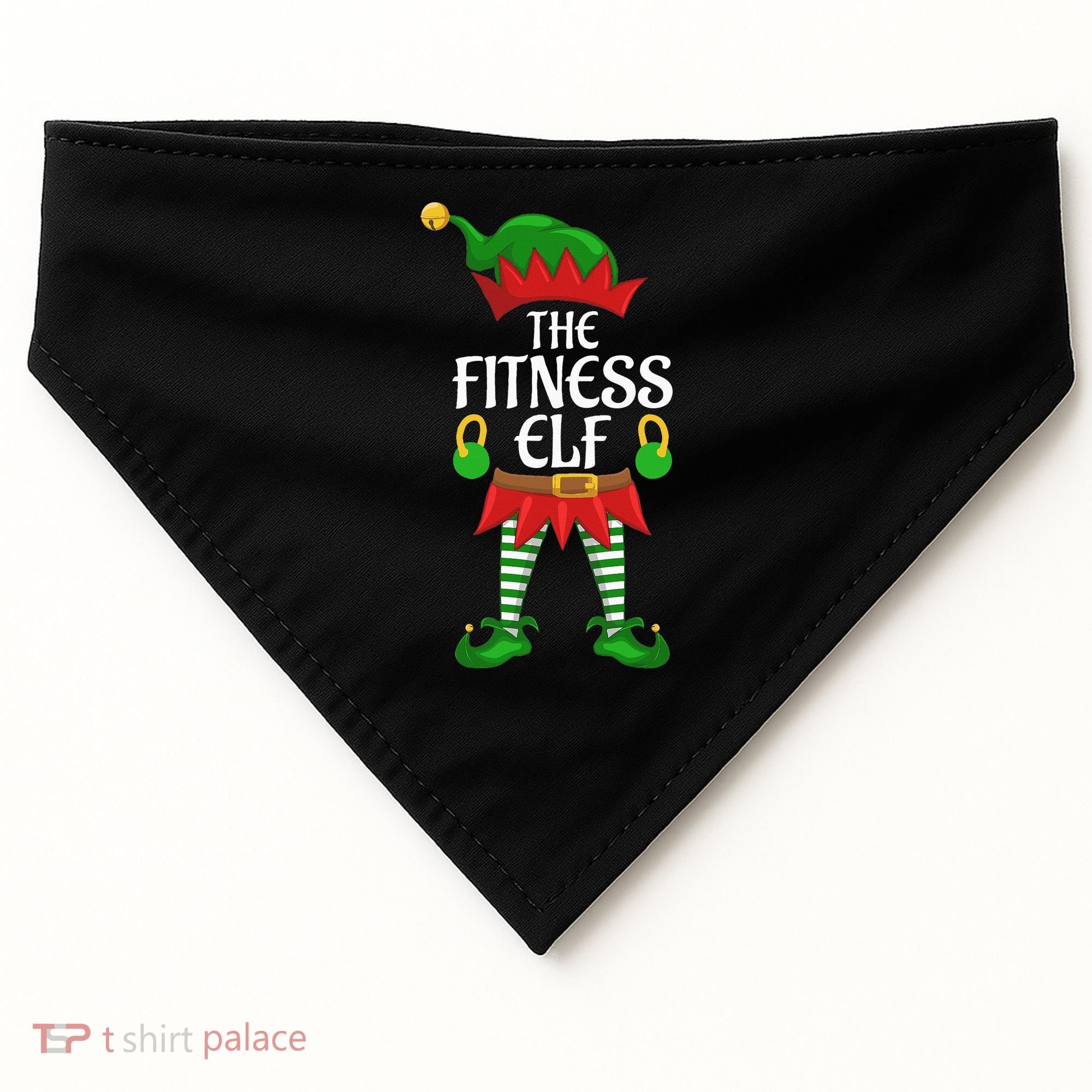Fitness Elf Family Matching Group Christmas Party USA-Made Doggie Bandana