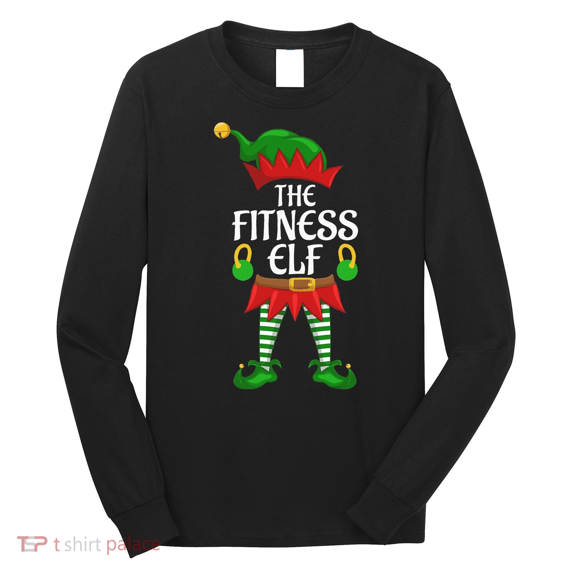 Fitness Elf Family Matching Group Christmas Party Long Sleeve Shirt