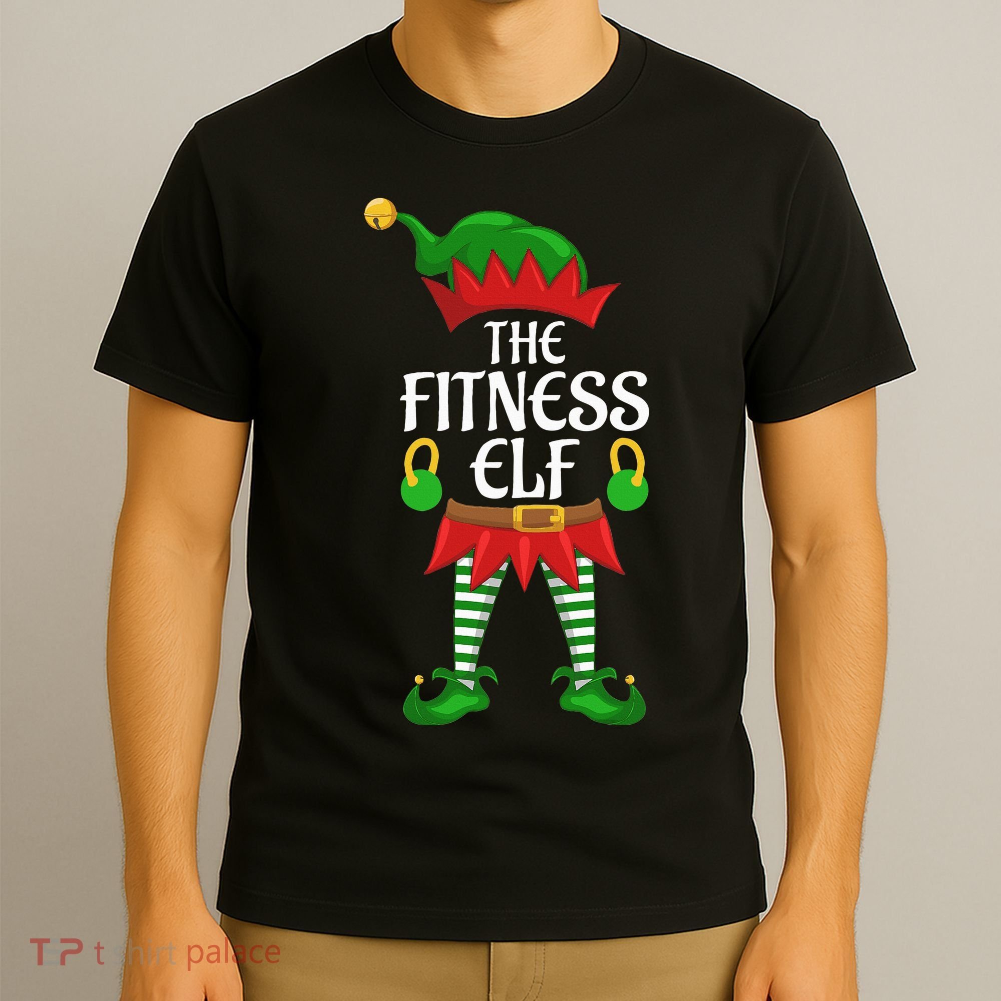 Fitness Elf Family Matching Group Christmas Party T-Shirt