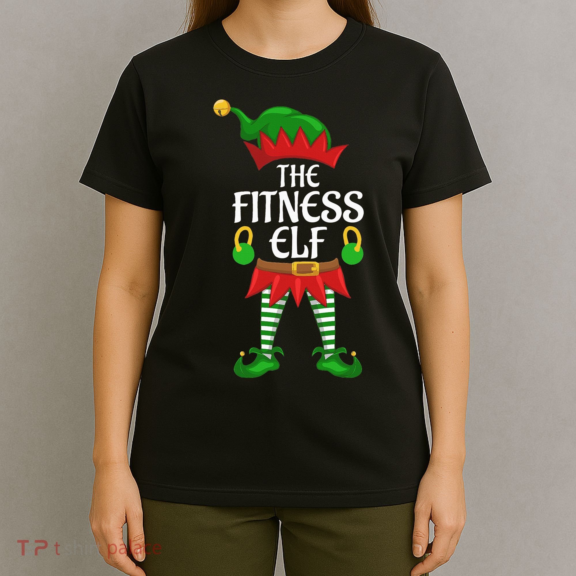 Fitness Elf Family Matching Group Christmas Party T-Shirt