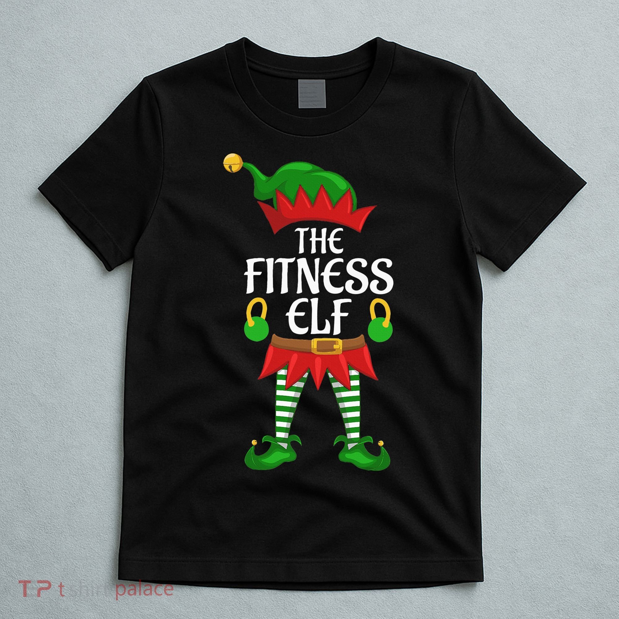Fitness Elf Family Matching Group Christmas Party T-Shirt