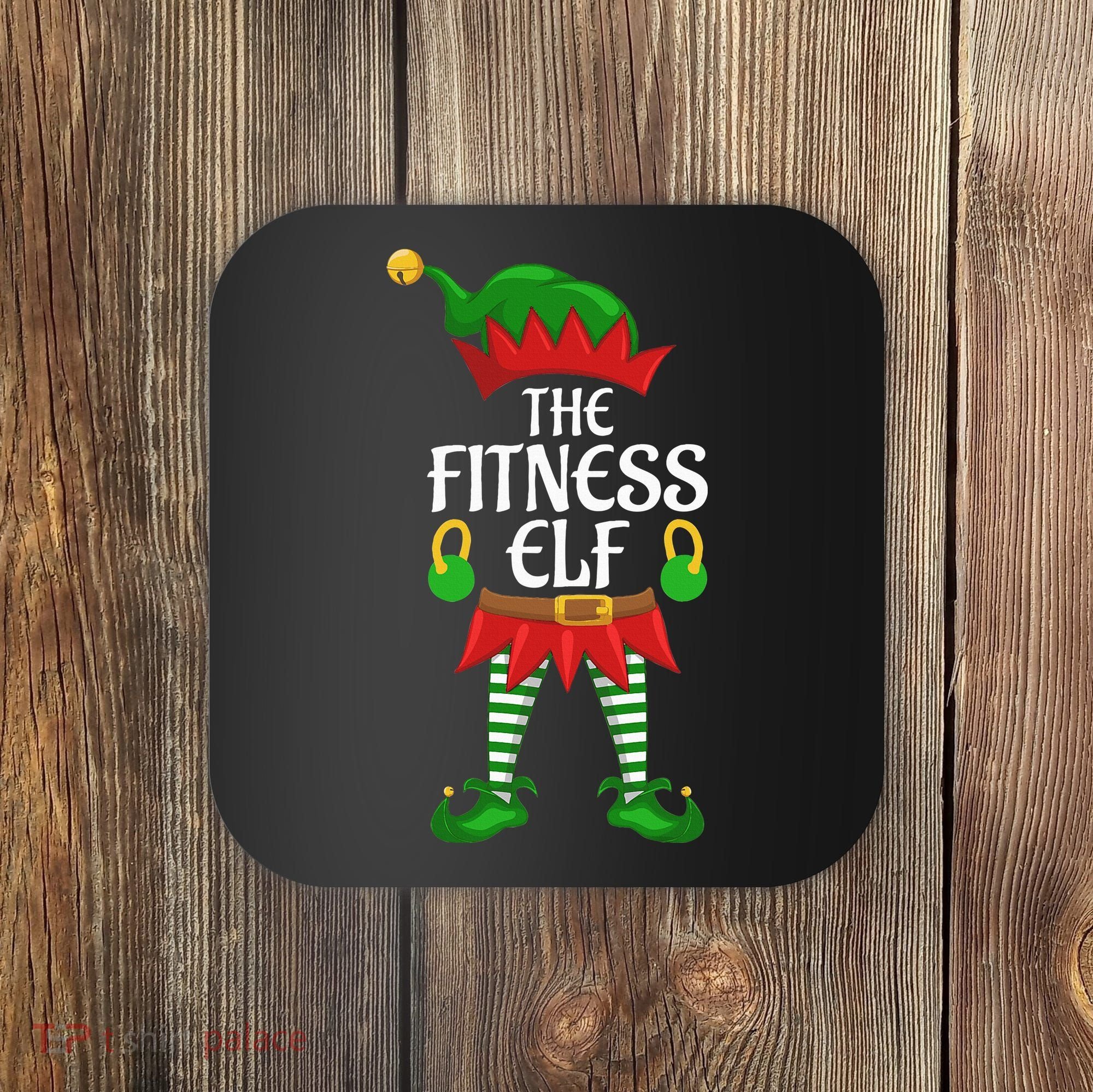 Fitness Elf Family Matching Group Christmas Party Coaster