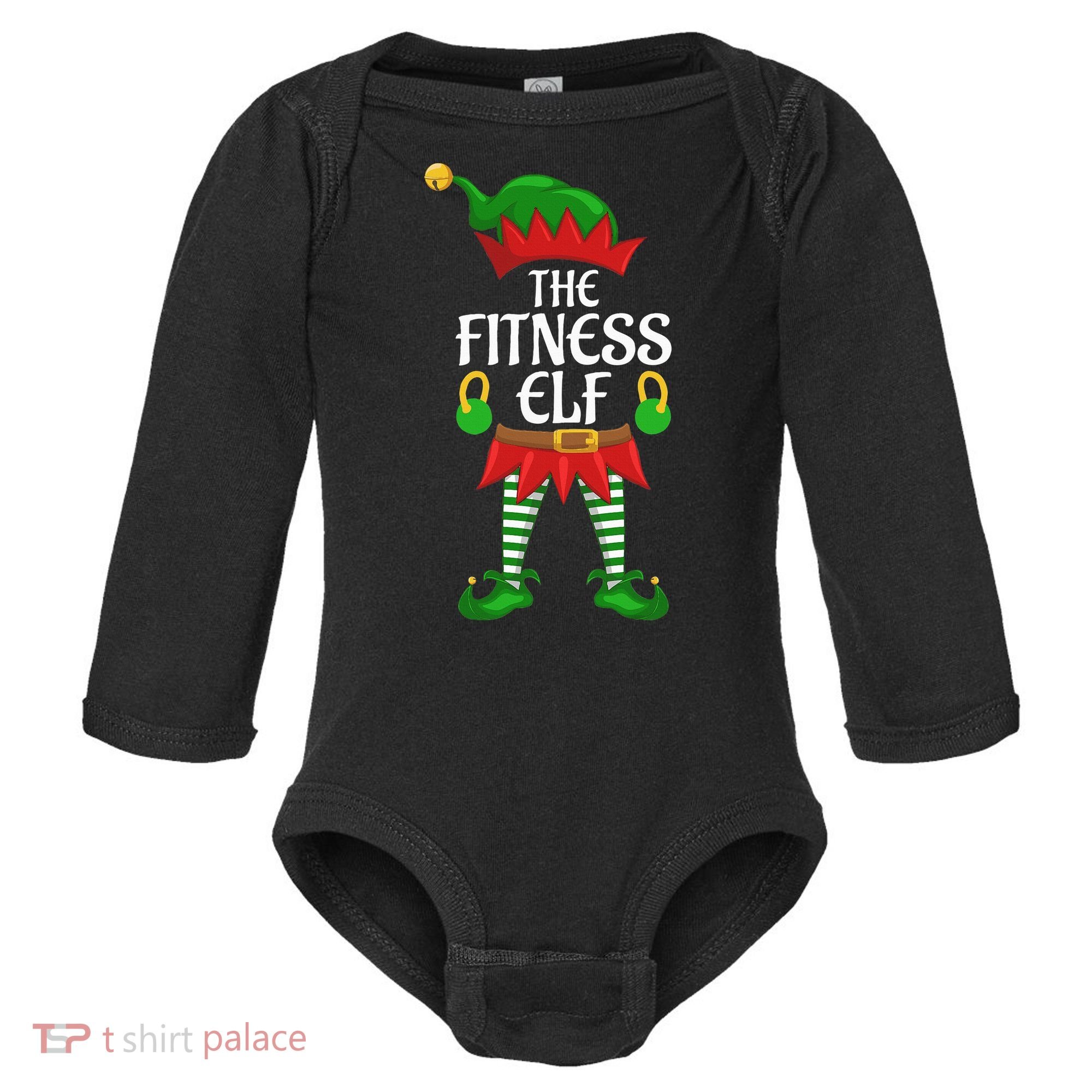 Fitness Elf Family Matching Group Christmas Party Baby Long Sleeve Bodysuit