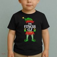 Fitness Elf Family Matching Group Christmas Party Toddler T-Shirt thumb 2