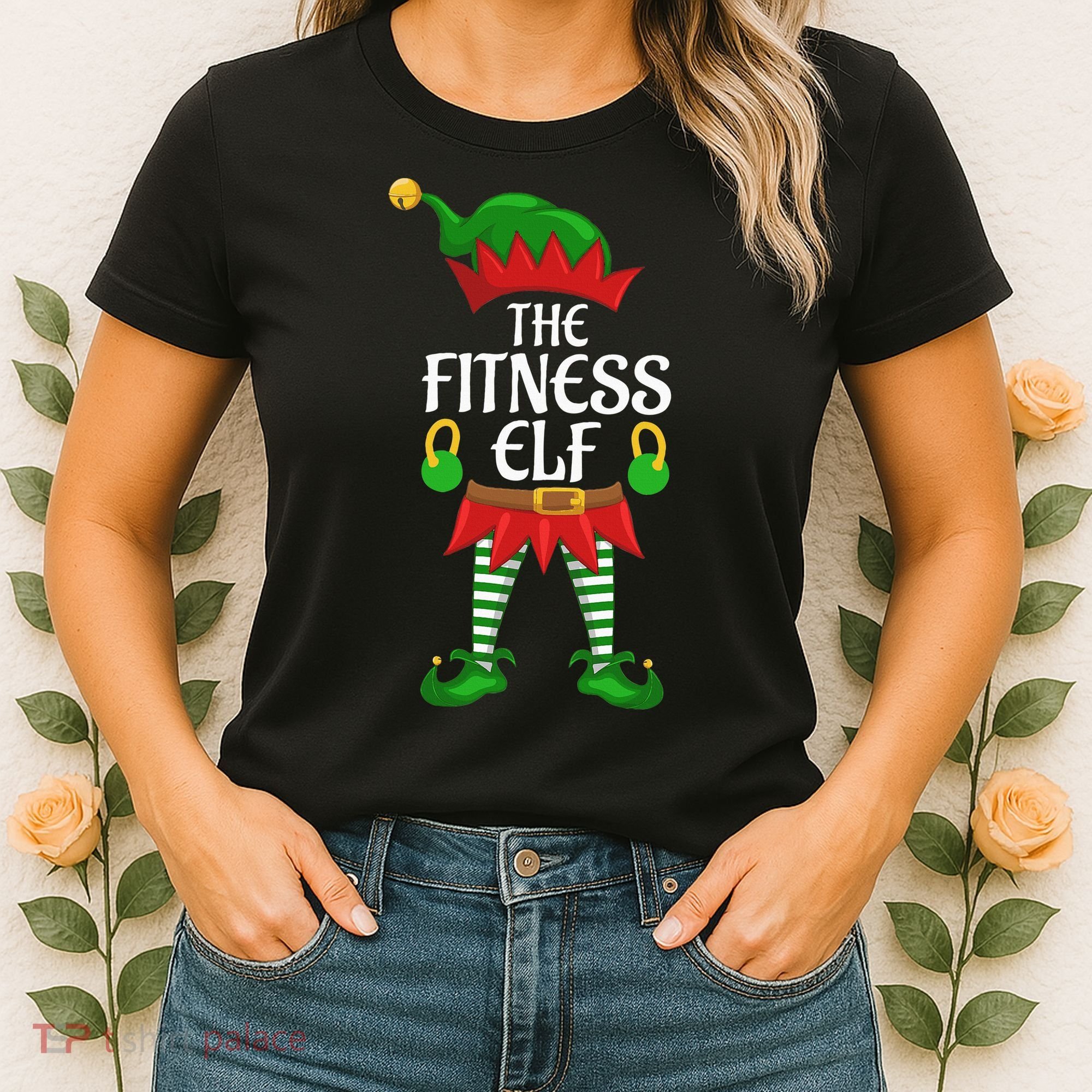 Fitness Elf Family Matching Group Christmas Party Women's T-Shirt