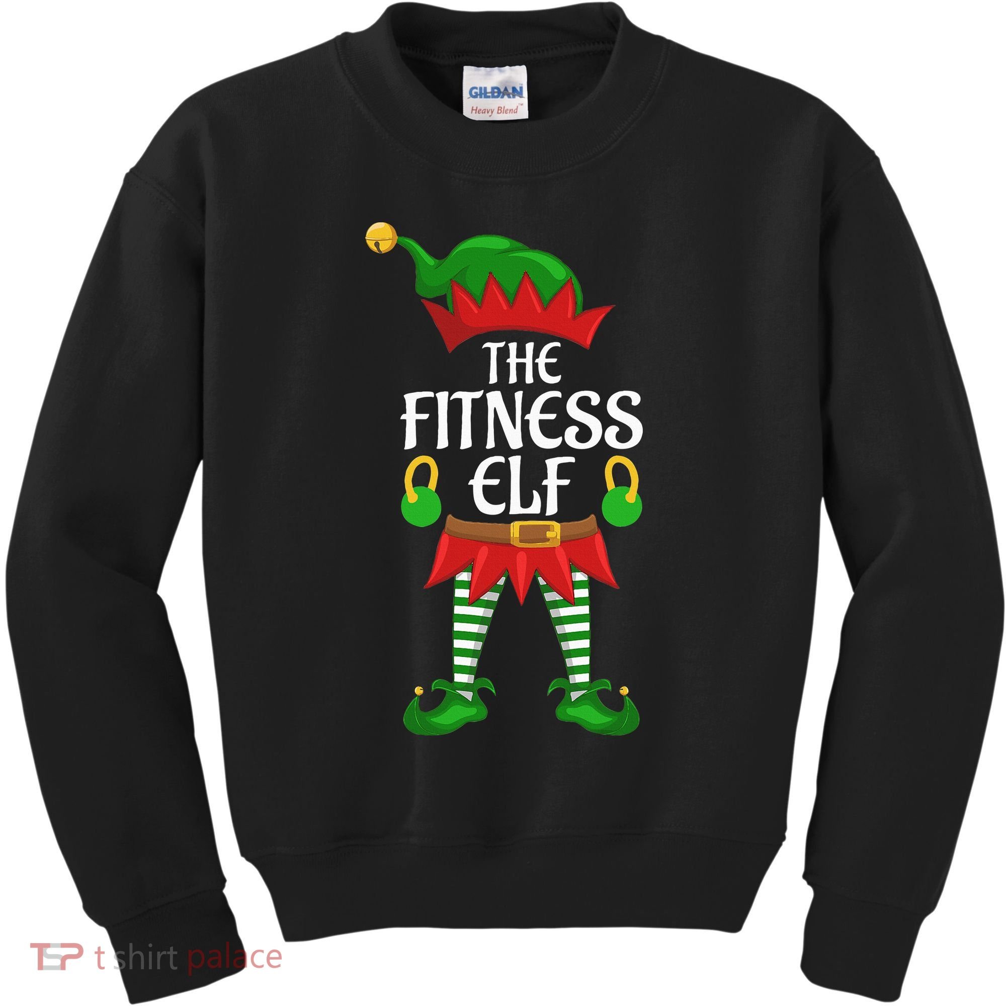 Fitness Elf Family Matching Group Christmas Party Kids Sweatshirt