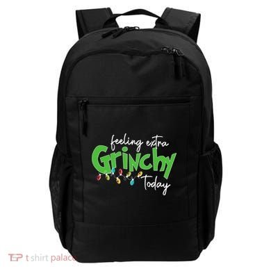 Feeling Extra Grinchy Today Christmas Xmas Lights Pullover Backpack